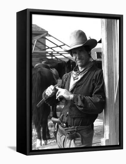 Le Rabbin au Far West THE FRISCO KID by Robert Aldrich with Harrison Ford, 1979 (b/w photo)-null-Framed Stretched Canvas