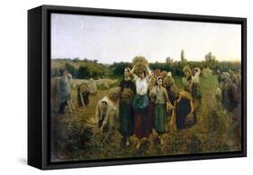 Le rappel des glaneuses-Jules Breton-Framed Stretched Canvas