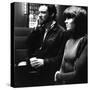 Le realisateur Alan Pakula and Jane Fonda sur le tournage du film Klute en, 1971 (b/w photo)-null-Stretched Canvas