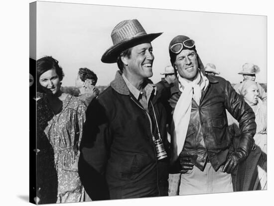 Le realisateur George Roy Hill and Robert Redford sur le tournage du film La Kermesse des Aigles TH-null-Stretched Canvas