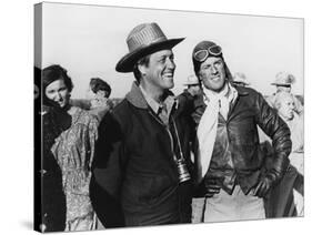 Le realisateur George Roy Hill and Robert Redford sur le tournage du film La Kermesse des Aigles TH-null-Stretched Canvas