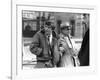 Le realisateur Jean-Pierre Melville and Alain Delon sur le tournage du film Un Flic, 1972 (b/w phot-null-Framed Photo