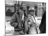 Le realisateur Jean-Pierre Melville and Alain Delon sur le tournage du film Un Flic, 1972 (b/w phot-null-Mounted Photo