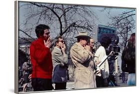 Le realisateur Jean Pierre Melville sur le tournage du film L' armee des Ombres en, 1969 (d'apres J-null-Framed Photo