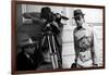 Le realisateur Jean-Pierrre Melville and Yves Montand sur le tournage du film Le Cercle Rouge, 1970-null-Framed Photo