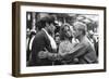 Le realisateur Rene Clement, Alain Delon and Jane Fonda sur le tournage du film Les Felins en, 1963-null-Framed Photo