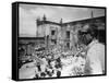 Le realisateur Sam Peckinpah sur le tournage du film La Horde Sauvage THE WILD BUNCH, 1969 (b/w pho-null-Framed Stretched Canvas