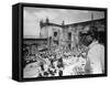 Le realisateur Sam Peckinpah sur le tournage du film La Horde Sauvage THE WILD BUNCH, 1969 (b/w pho-null-Framed Stretched Canvas