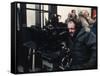 Le realisateur Stanley Kubrick sur le tournage du film Shining, 1980 (d'apres StephenKing) (photo)-null-Framed Stretched Canvas