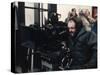 Le realisateur Stanley Kubrick sur le tournage du film Shining, 1980 (d'apres StephenKing) (photo)-null-Stretched Canvas