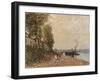 Le Remorqueur, le Loing à Saint-Mammès-Alfred Sisley-Framed Giclee Print