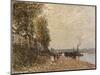 Le Remorqueur, le Loing à Saint-Mammès-Alfred Sisley-Mounted Giclee Print