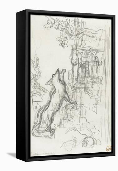 Le renard et les raisins-Gustave Moreau-Framed Stretched Canvas