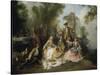 Le Repas au retour de la chasse-Nicolas Lancret-Stretched Canvas