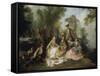 Le Repas au retour de la chasse-Nicolas Lancret-Framed Stretched Canvas