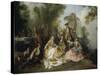 Le Repas au retour de la chasse-Nicolas Lancret-Stretched Canvas