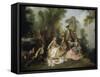 Le Repas au retour de la chasse-Nicolas Lancret-Framed Stretched Canvas