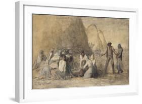 Le repas des moissonneurs ou Ruth et Booz-Jean-François Millet-Framed Giclee Print
