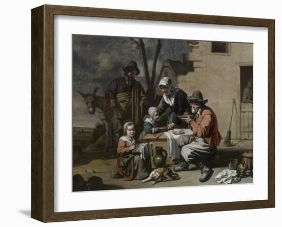 Le Repas villageois-Antoine Le Nain-Framed Giclee Print