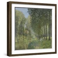 Le repos au bord du ruisseau.Lisière de bois-Alfred Sisley-Framed Giclee Print