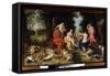 Le Repos De Diane Pendant La Chasse  (Diana's Rest on the Hunt) Les Animaux (Loup, Cerf, Renard) T-Jan the Elder Brueghel-Framed Stretched Canvas