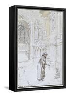 Le Rêve : Enfant abandonné et personnage sous la neige prés d'une église-Carlos Schwabe-Framed Stretched Canvas