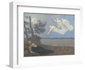 Le rêve. "Il voit dans son sommeil l'Amour, la Gloire et la Richesse lui apparaître"-Pierre Puvis de Chavannes-Framed Giclee Print