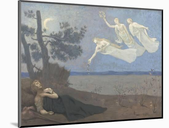 Le rêve. "Il voit dans son sommeil l'Amour, la Gloire et la Richesse lui apparaître"-Pierre Puvis de Chavannes-Mounted Giclee Print