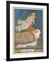 "Le Reve" Three Night-Flying Spirits Pour Beautiful Dreams into the Head of a Sleeping Man-Dunker-Framed Art Print