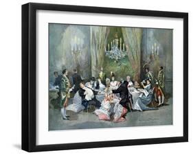 Le Reveillon - vaudeville play written by Henry Meilhac and Ludovic Halevy-Edmond Morin-Framed Giclee Print