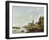 Le Rhin à Emmerich (Allemagne) avec l'église Saint-Martin-Jan Van Der Heyden-Framed Giclee Print