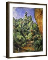 Le Rocher Rouge-Paul Cézanne-Framed Giclee Print