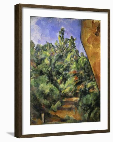 Le Rocher Rouge-Paul Cézanne-Framed Giclee Print