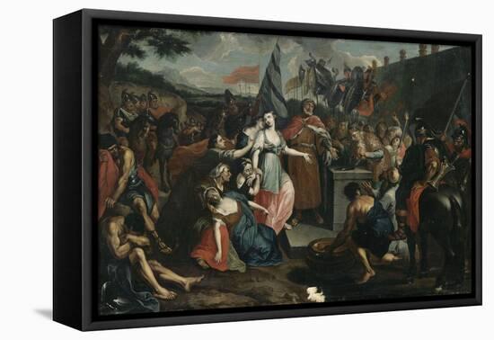 Le sacrifice de la fille de Jephté-Antoine Coypel-Framed Stretched Canvas