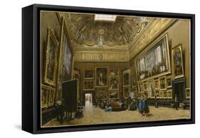 Le Salon Carré au Musée du Louvre-Giuseppe Castiglione-Framed Stretched Canvas