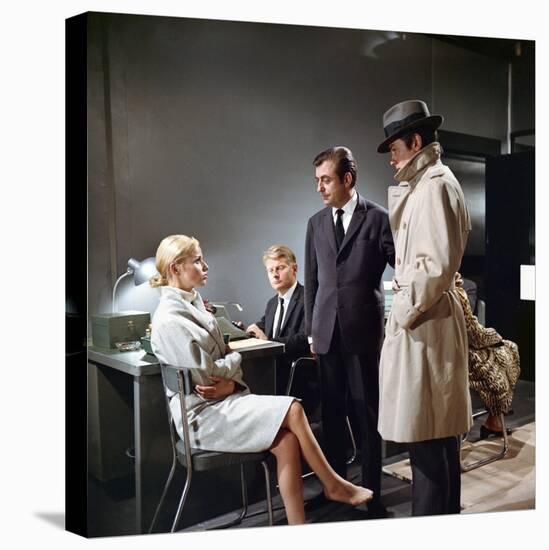 Le Samourai by Jean-Pierre Melville with Nathalie Delon, Francois Perier, Alain Delon, 1967 (photo)-null-Stretched Canvas