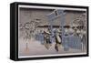 Le sanctuaire de Gion sous la neige-Ando Hiroshige-Framed Stretched Canvas