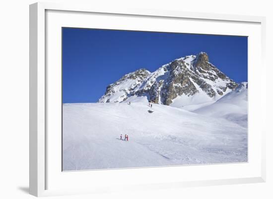 Le Serac Blue Piste, Winter Sun, Champagny, La Plagne, French Alps, France, Europe-Peter Barritt-Framed Photographic Print