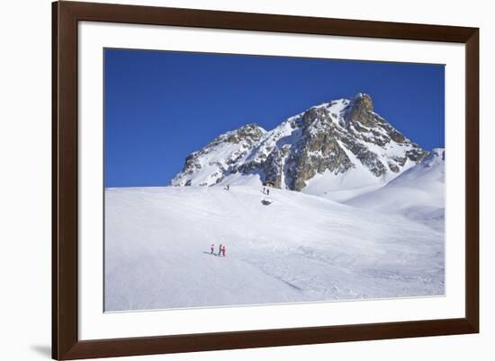 Le Serac Blue Piste, Winter Sun, Champagny, La Plagne, French Alps, France, Europe-Peter Barritt-Framed Photographic Print