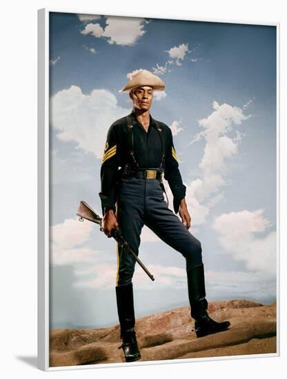 Le Sergent Noir SERGEANT RUTLEDGE by JohnFord with Woody Strode, 1960 (photo)-null-Framed Photo