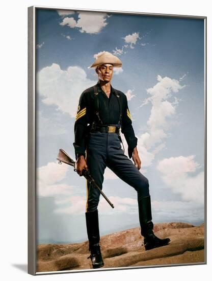 Le Sergent Noir SERGEANT RUTLEDGE by JohnFord with Woody Strode, 1960 (photo)-null-Framed Photo