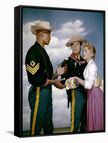 Le Sergent Noir SERGEANT RUTLEDGE by JohnFord with Woody Strode, Jeffrey Hunter and Constance Tower-null-Framed Stretched Canvas