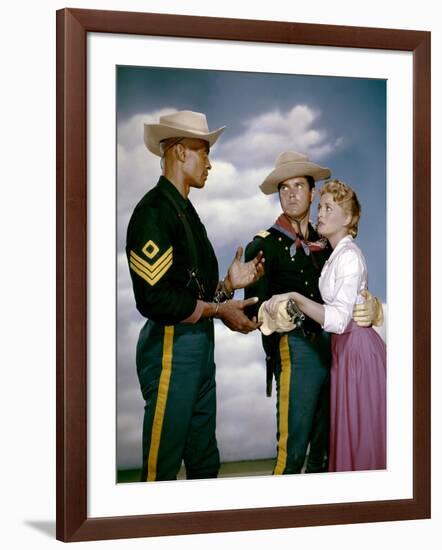 Le Sergent Noir SERGEANT RUTLEDGE by JohnFord with Woody Strode, Jeffrey Hunter and Constance Tower-null-Framed Photo