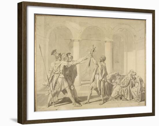 Le serment des Horaces-Jean-Auguste-Dominique Ingres-Framed Giclee Print