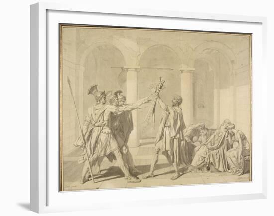 Le serment des Horaces-Jean-Auguste-Dominique Ingres-Framed Giclee Print