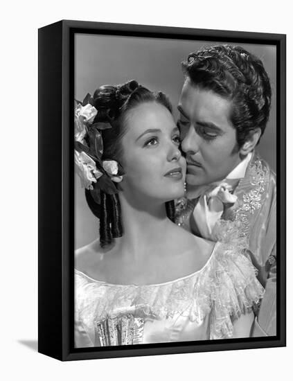 Le signe by Zorro MARK OF ZORRO by RoubenMamoulian with Linda Darnell and Tyrone Power, 1940 (b/w p-null-Framed Stretched Canvas