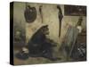 Le Singe peintre dit Intérieur d'atelier-Alexandre Gabriel Decamps-Stretched Canvas