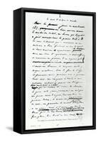 Le Soir D'Un Jour de Marche, Facsimile of Page from Manuscript "Les Miserables" by Victor Hugo-null-Framed Stretched Canvas