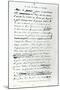 Le Soir D'Un Jour de Marche, Facsimile of Page from Manuscript "Les Miserables" by Victor Hugo-null-Mounted Giclee Print
