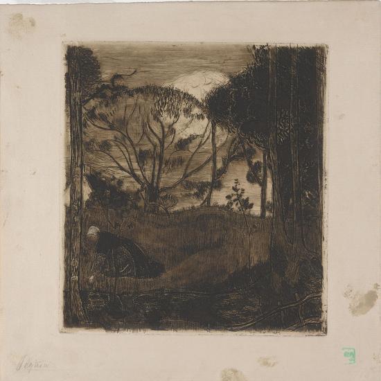 'Le Soir (Evening) or La Glaneuse (The Gleaner) 1893 (Etching, Aquatint ...